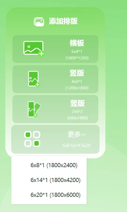 后台支持编辑的尺寸